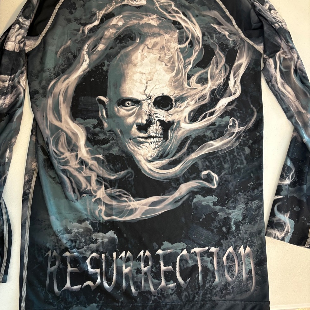 BTO Perform Resurrection Compression Shirt XL Grim Reaper Skull Long Sleeve MMA - Picture 4 of 5